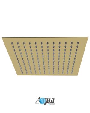 Aqua Piazza Brushed Gold Shower Set w/ 12″ Ceiling Mount Square Rain Shower and Tub Filler