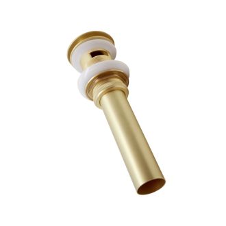 Kubebath Solid Brass Pop-Up Drain Brushed Gold Finish - With Overflow