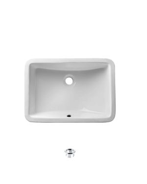 Kube 16″ White Ceramic Rectangular Undermount Sink