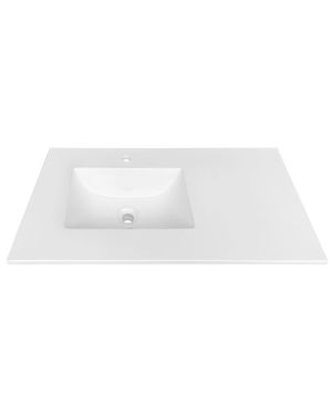 35.5” x 19.67” KubeBath White Quartz Counter-Top W/ Under-Mount Sink – R