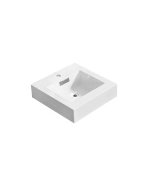 16” x 16” KubeBath Bliss White Reinforced Acrylic Composite Sink with Overflow