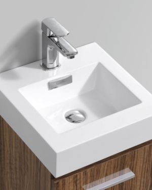 16” x 16” KubeBath Bliss White Reinforced Acrylic Composite Sink with Overflow