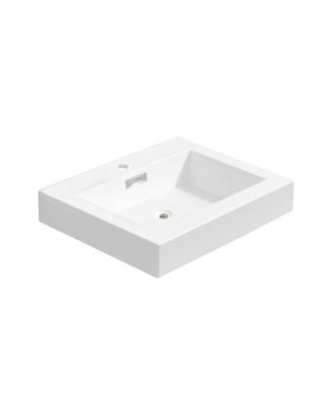 23.63” x 18.5” KubeBath Bliss White Reinforced Acrylic Composite Sink with Overflow
