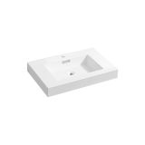 29.5'' x 18.5'' KubeBath Bliss White Reinforced Acrylic Composite Sink with Overflow