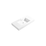35.75'' x 18.5'' KubeBath Bliss White Reinforced Acrylic Composite Sink with Overflow