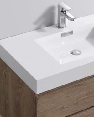 35.75” x 18.5” KubeBath Bliss White Reinforced Acrylic Composite Sink with Overflow