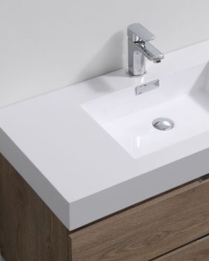 39.5” x 18.5” KubeBath Bliss White Reinforced Acrylic Composite Sink with Overflow