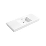 47.25'' x 18.5'' KubeBath Bliss White Reinforced Acrylic Composite Sink with Overflow