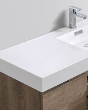 59” x 18.5” KubeBath Bliss White Reinforced Acrylic Composite Sink with Overflow