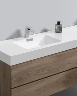71.63” x 18.5” KubeBath Bliss White Reinforced Acrylic Composite Sink with Overflow