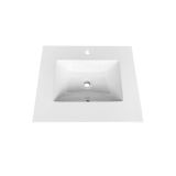 24'' x 22'' KubeBath White Quartz Counter-Top W/ Under-Mount Sink