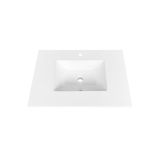 30''x 22'' KubeBath White Quartz Counter-Top W/ Under-Mount Sink
