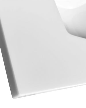 30”x 22” KubeBath White Quartz Counter-Top W/ Under-Mount Sink