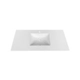 48'' x 22'' KubeBath White Quartz Counter-Top W/ Under-Mount Sink
