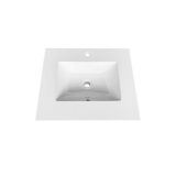 24''x19.75'' KubeBath White Quartz Counter-Top W/ Under-Mount Sink