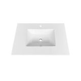 30'' x 19.75'' KubeBath White Quartz Counter-Top W/ Under-Mount Sink
