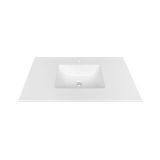 36'' x 19.75'' KubeBath White Quartz Counter-Top W/ Under-Mount Sink