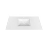 48'' x 19.75'' KubeBath White Quartz Counter-Top W/ Under-Mount Sink