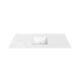 60'' KubeBath White Quartz Counter-Top W/ Under-Mount Sink