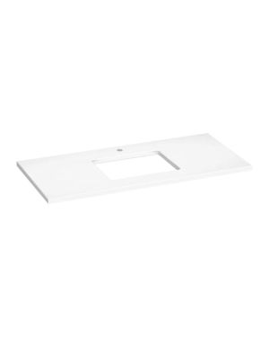 QT 47.25”x19.75” KubeBath White Quartz Counter-Top – Single