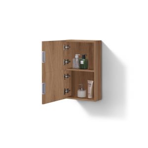 Small Bathroom Honey Oak Linen Side Cabinet w/ 2 Storage Areas