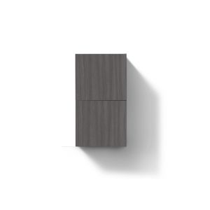 Small Bathroom Vulcan Ash Gray Linen Side Cabinet w/ 2 Storage Areas