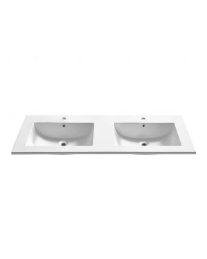48”x 20.66” Reinforced Acrylic Composite Sink with Overflow – Double Sink