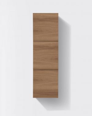 Bathroom Honey Oak Linen Side Cabinet w/ 3 Large Storage Areas