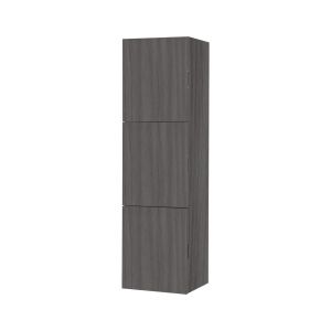 Bathroom Vulcan Ash Gray Linen Side Cabinet w/ 3 Large Storage Areas