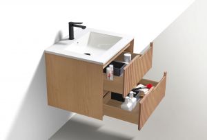 24'' Fiore Modern Wall Mount Bathroom Vanity - Oakwood