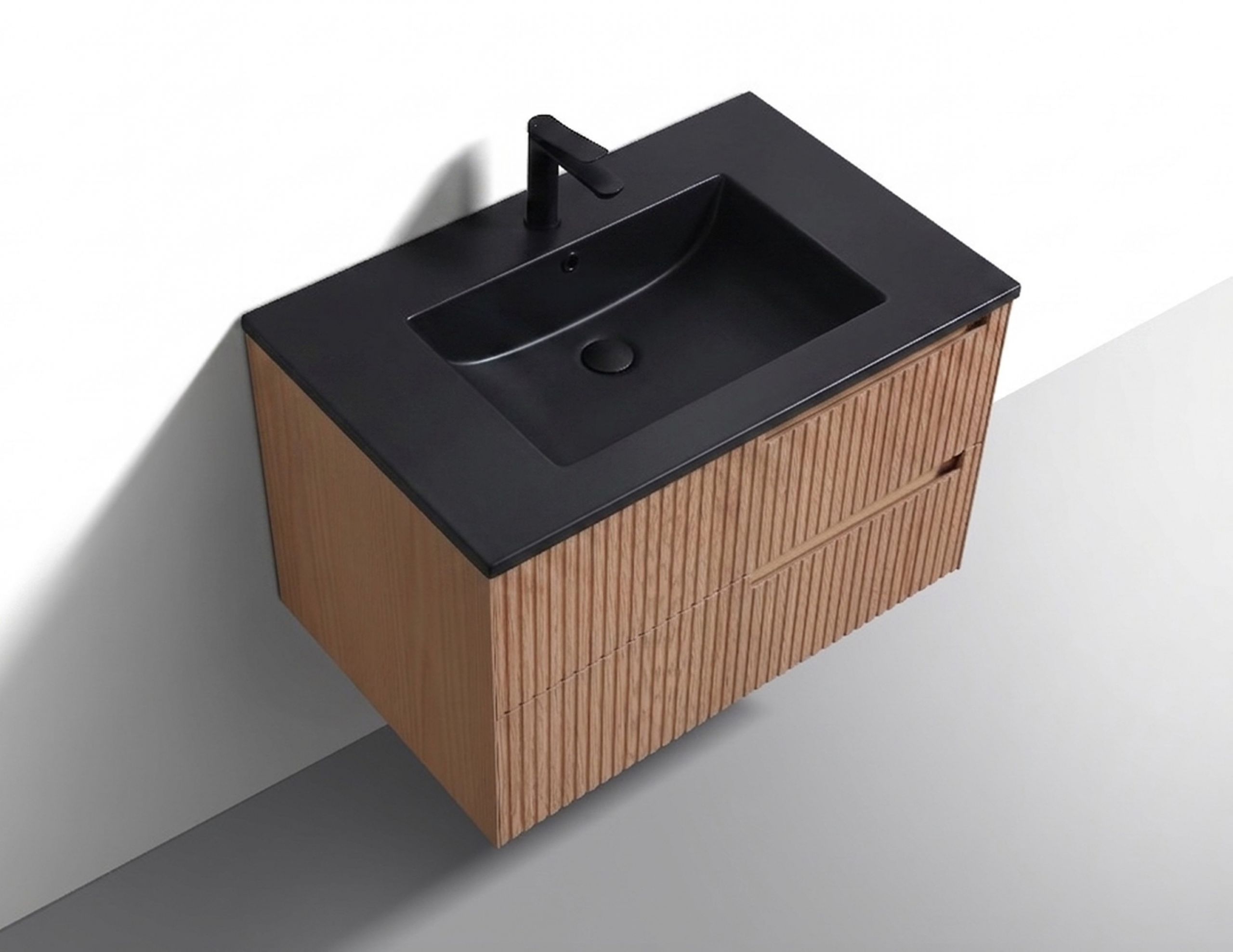 32'' Fiore Modern Wall Mount Bathroom Vanity - Oakwood - KUBEBATH