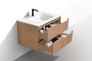 32'' Fiore Modern Wall Mount Bathroom Vanity - Oakwood