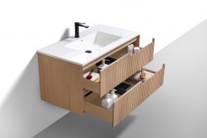40'' Fiore Modern Wall Mount Bathroom Vanity - Oakwood