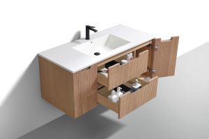48'' Fiore Modern Wall Mount Single Sink Bathroom Vanity - Oakwood