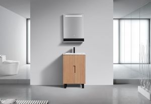 24'' Fiore Free Standing Bathroom Vanity w/ Matte Black Legs - Oakwood