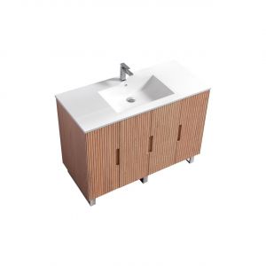 48'' Fiore Single Sink Free Standing Bathroom Vanity w/ Chrome Legs - Oakwood