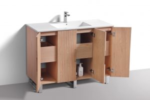 48'' Fiore Single Sink Free Standing Bathroom Vanity w/ Chrome Legs - Oakwood