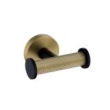 PRODUCT DESCRIPTION

Aqua RONDO Double Robe Hook - Gold & Black

All AQUA bathroom accessories are crafted from solid brass. This piece, finished in elegant gold and matte black, is designed to never rust, tarnish, or lose its color. Each accessory is carefully imported and selected for its modern, cutting-edge design.

Features:

. Crafted from Solid Brass and SUS304 Stainless Steel.
. Tarnish and Corrosion Resistant.
. Elegant Polished Gold with Matte Black Finish.
. Includes Solid Cover with Handle.

Dimensions: 3.3"W x 2.7"D x 2"H

Caring for your matte black products:

Given the microscopically rough (matte) surface it is important to avoid cleansers that include wax or filling agents. The wax will act to fill the imperfections in the surface to give it a polished look.  Whilst such waxes are great to use on polished surfaces where they fill imperfections and provide a protective coat – they will leave shiny areas on your matte black surface and in time replace its matte finish with a splotchy polished one.

If you are not sure about your cleaner, and it includes chemicals you cannot identify then simply avoid it.

Avoid wax based cleansers!

Note: Success with cleaners and procedures is dependent upon such factors as the hardness and temperature of the water, using exact measurements of ingredients, changes in cleaning formulas and the condition of the product being cleaned. Since there are variations within these factors, KUBEBATH cannot guarantee the effectiveness of the formulas.

* All specifications are subject to change without prior notice.