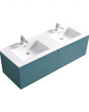 KubeBath 72″ Double Sink Balli Modern Bathroom Vanity in Teal Green Finish
