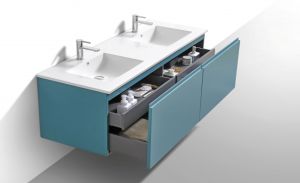 KubeBath 72" Double Sink Balli Modern Bathroom Vanity in Teal Green Finish