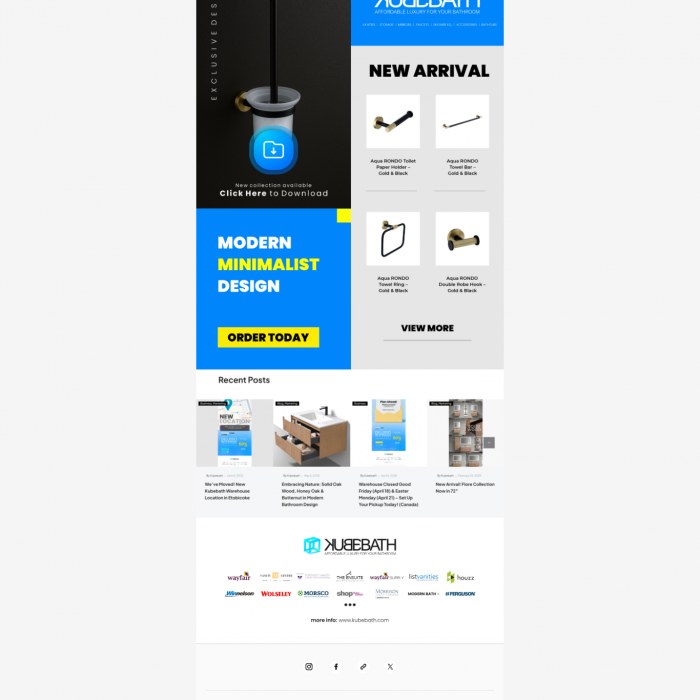 New Arrival Aqua Rondo – Sleek Matte Black & Brushed Gold Accessories