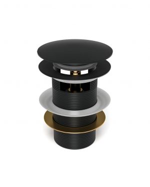 KubeBath Free Standing Tub Drain Black w/ Overflow