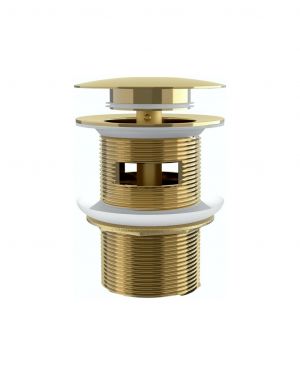 KubeBath Free Standing Tub Drain Gold w/ Overflow