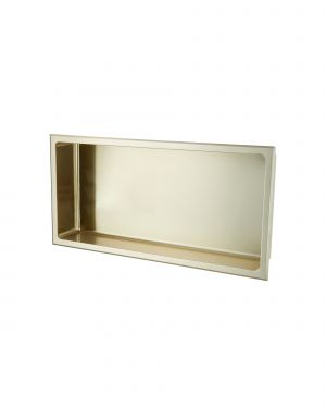 Abraccio 12” x 24” Stainless Steel Recessed Shower Niche By Kubebath – Brushed Gold
