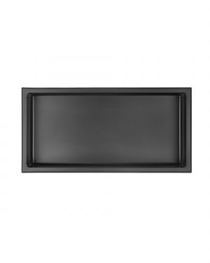 Abraccio 12” x 24” Stainless Steel Recessed Shower Niche By Kubebath – Matte Black