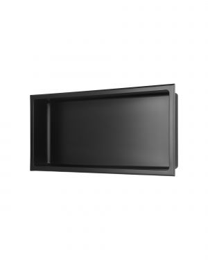 Abraccio 12” x 24” Stainless Steel Recessed Shower Niche By Kubebath – Matte Black