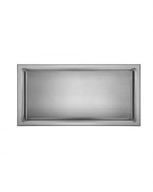 Abraccio 12” x 24” Stainless Steel Recessed Shower Niche By Kubebath – Brushed Silver