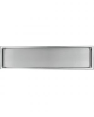 Abraccio 12” x 48” Stainless Steel Recessed Shower Niche By Kubebath – Brushed Silver