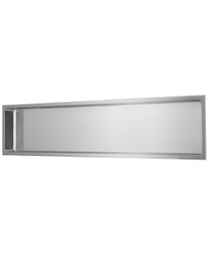 Abraccio 12” x 48” Stainless Steel Recessed Shower Niche By Kubebath – Brushed Silver