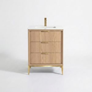DIVANI 24'' OAKWOOD VANITY W/ QUARTZ COUNTER TOP